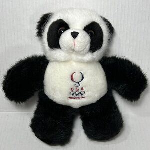 Beijing China Olympics 2008 USA Jing Ling Mascot Panda Bear Plush Animal Stuffy